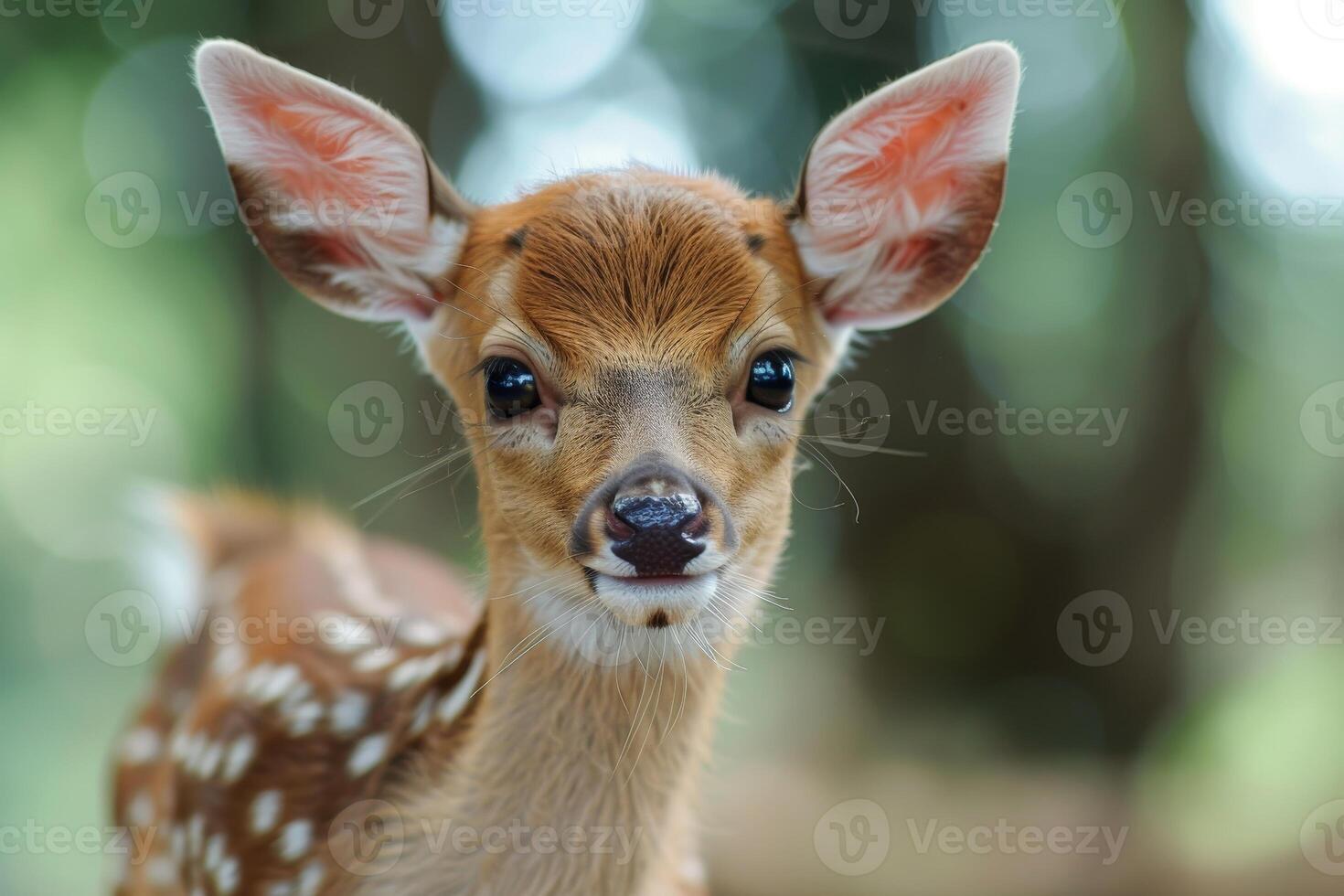 Close up Portrait of a Young Fawn in Natural Setting photo