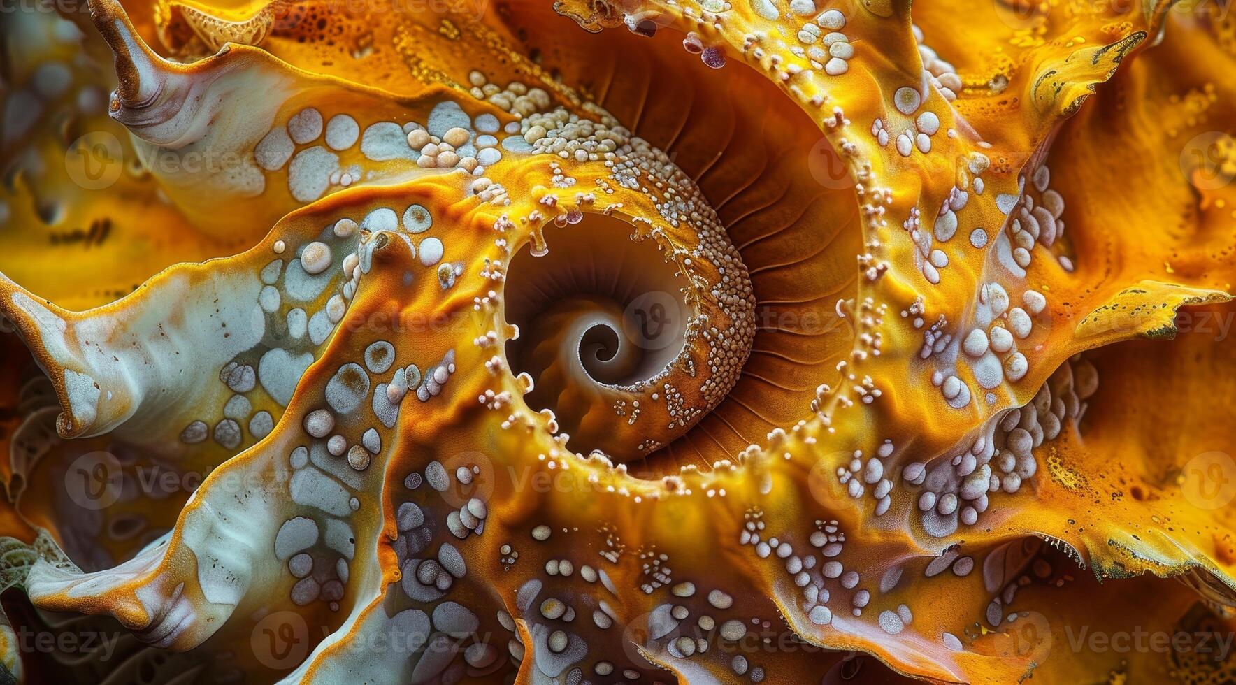Vibrant Close up of a Seashell Spiral photo