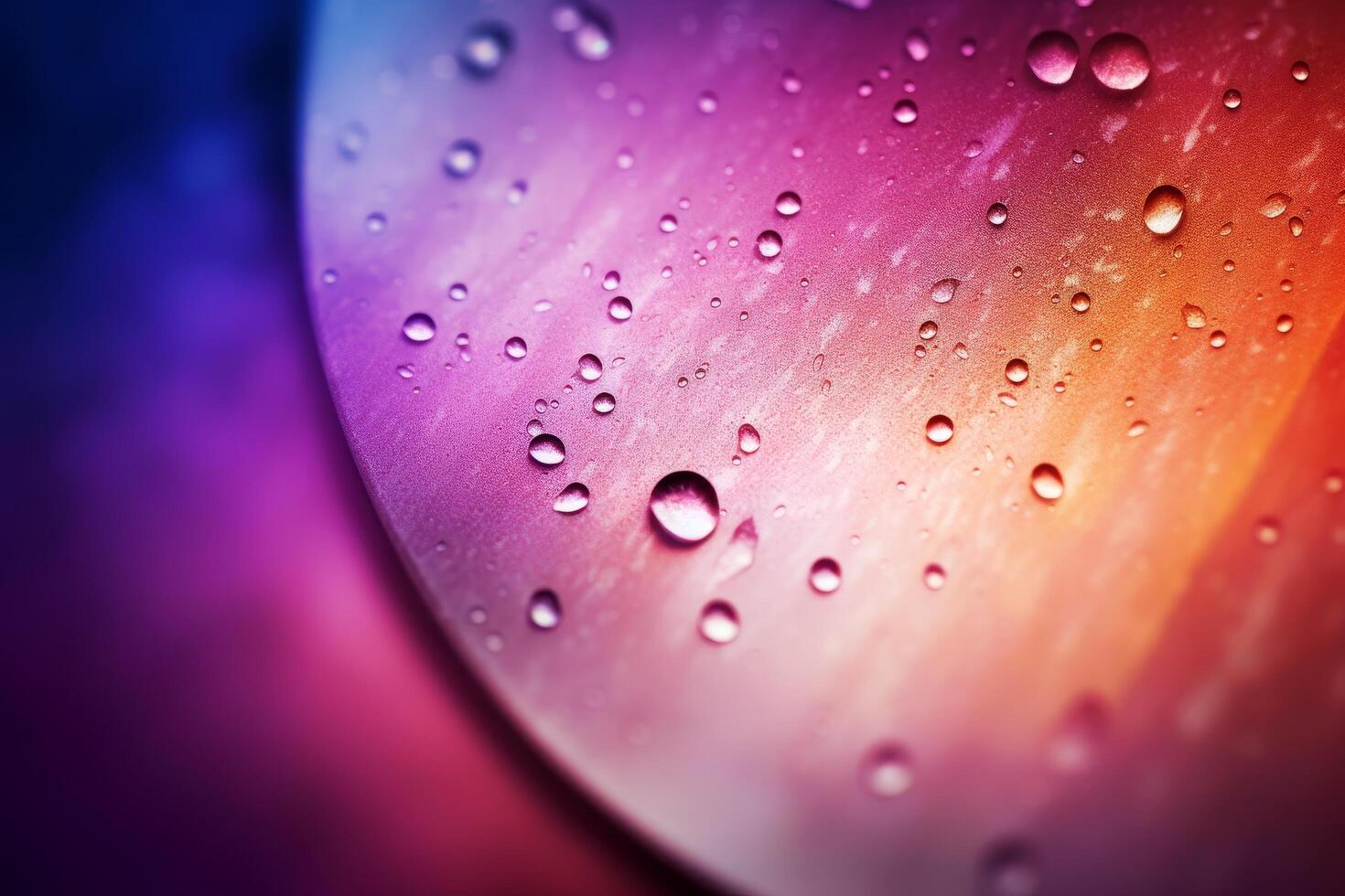 Colorful Water Droplets on a Smooth Surface photo