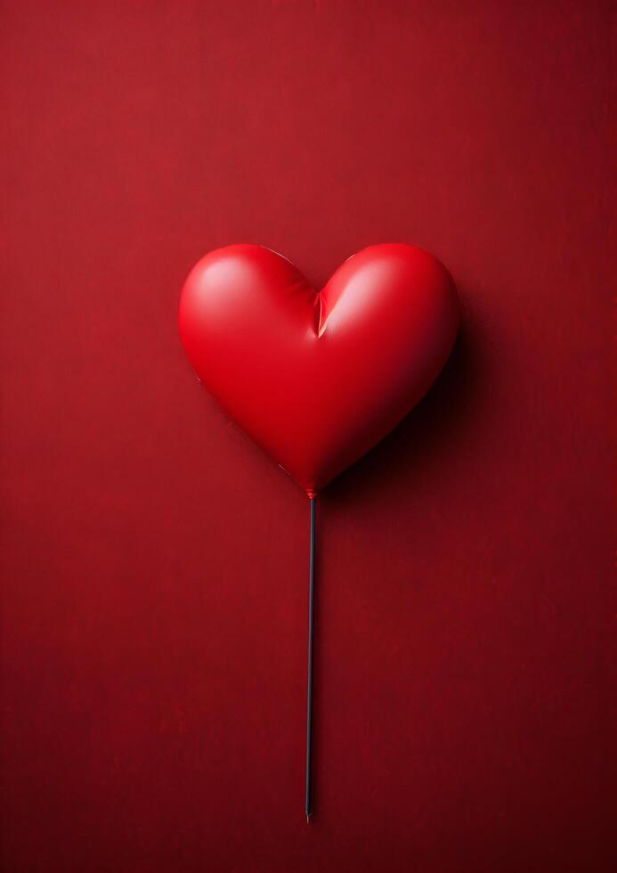 Red heart balloon on a vibrant background photo