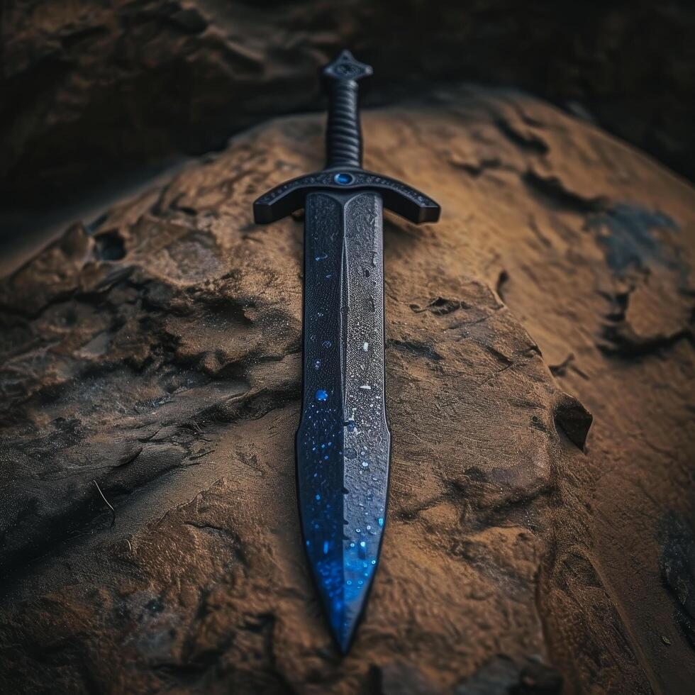 Mystical Sword Embedded in Stone photo