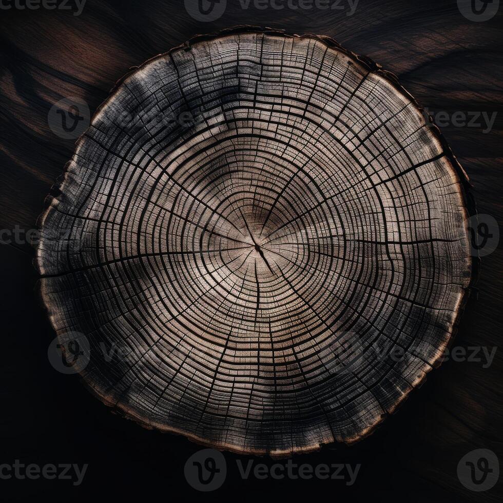Detailed Texture of a Tree Ring Cross Section photo