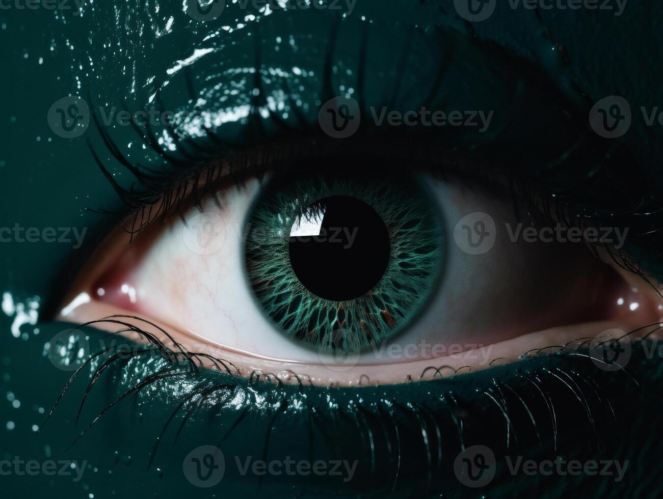 Close up of a Human Eye with Detailed Iris Texture photo