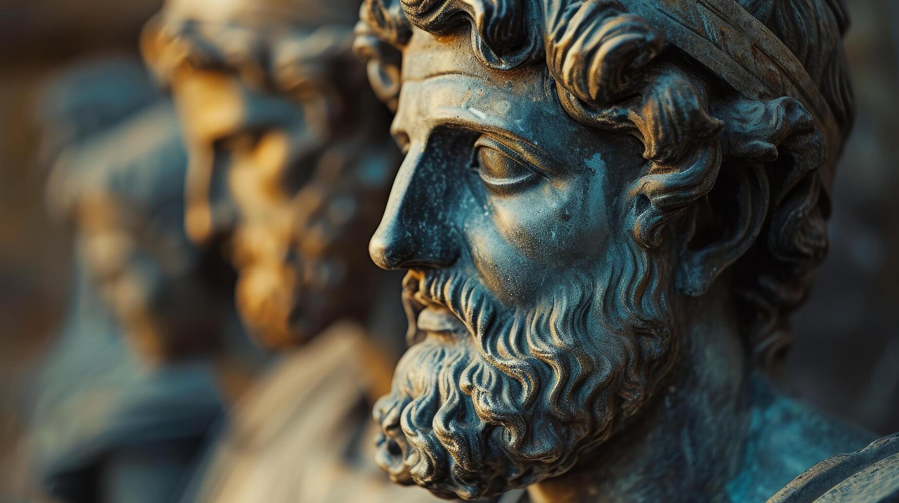 Close up of Classical Statue with Intricate Details photo