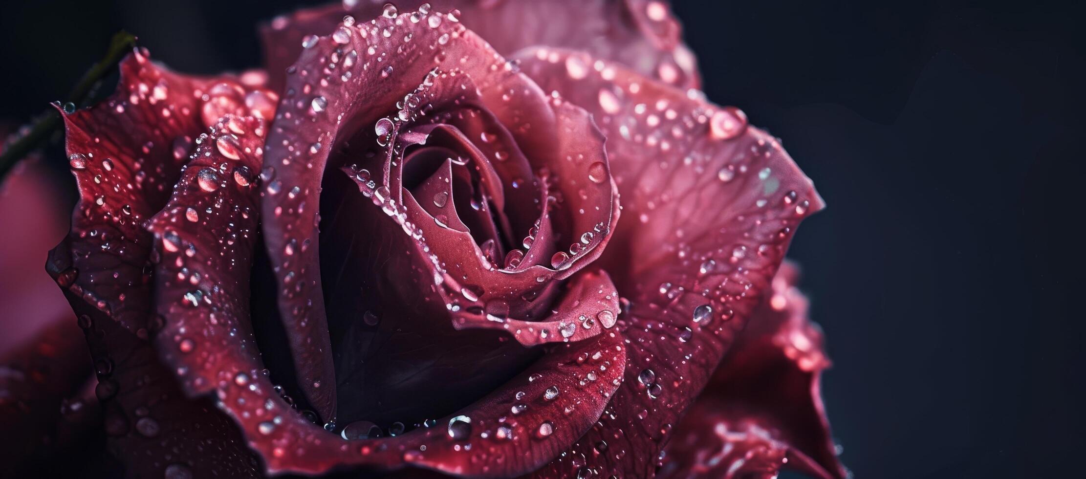 Close up of a Dew Kissed Red Rose photo