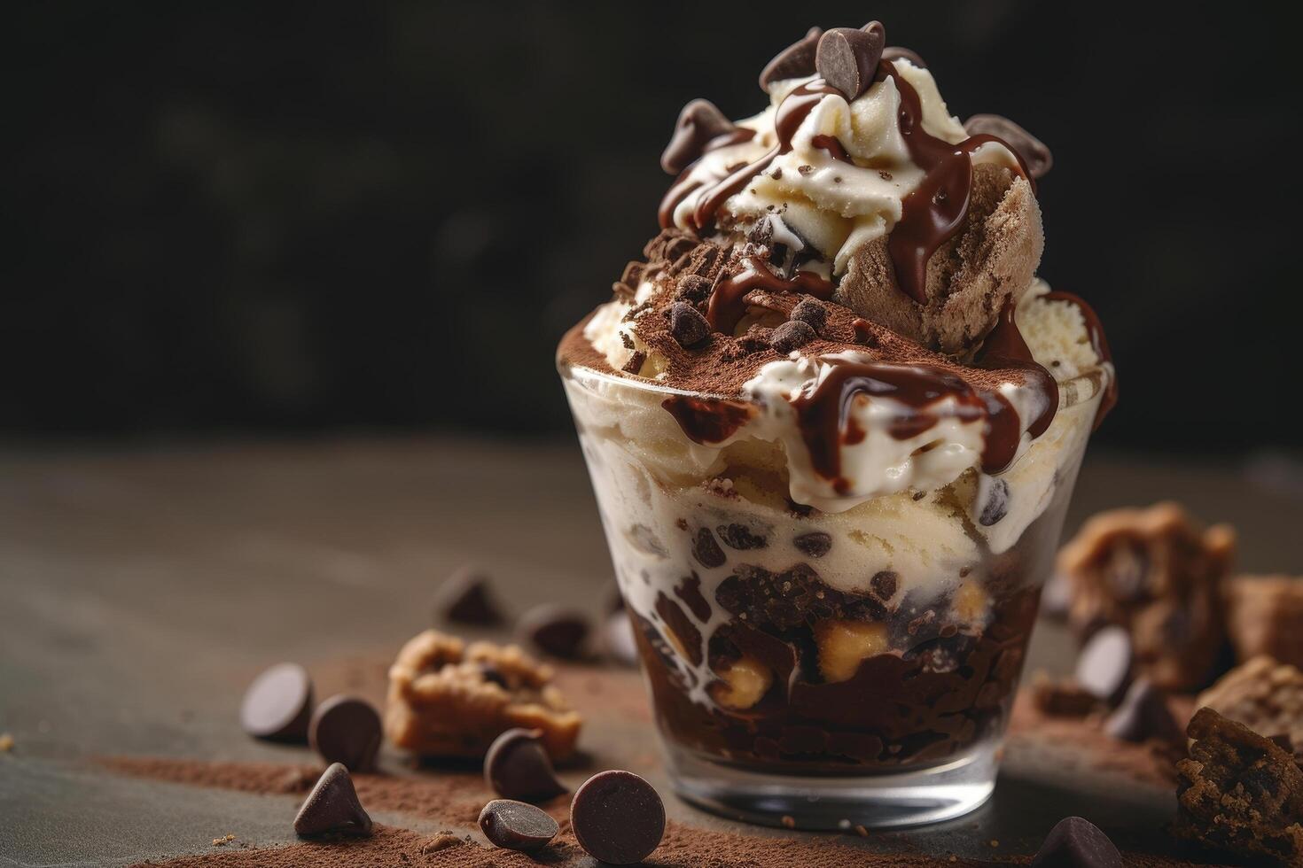 Decadent Chocolate Sundae with Cookies and Cream photo