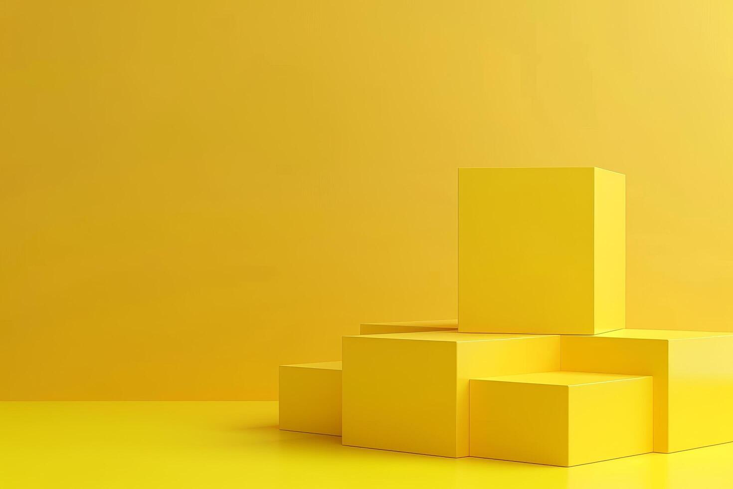 Minimalist geometric shapes on a yellow background photo