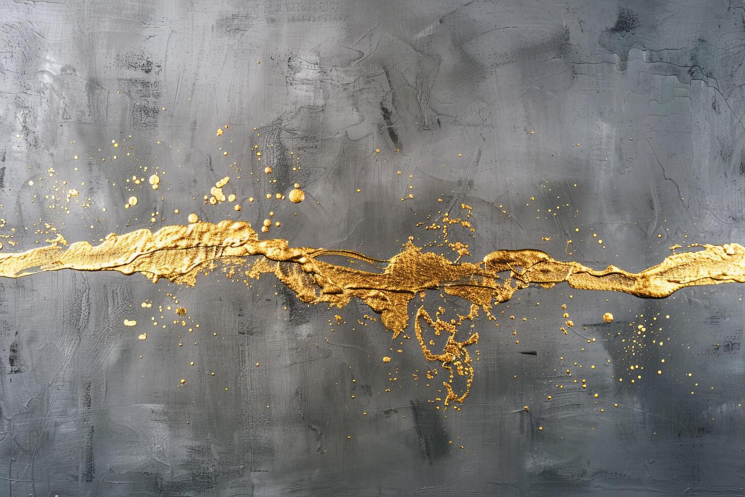 Abstract gold splash on gray textured background photo