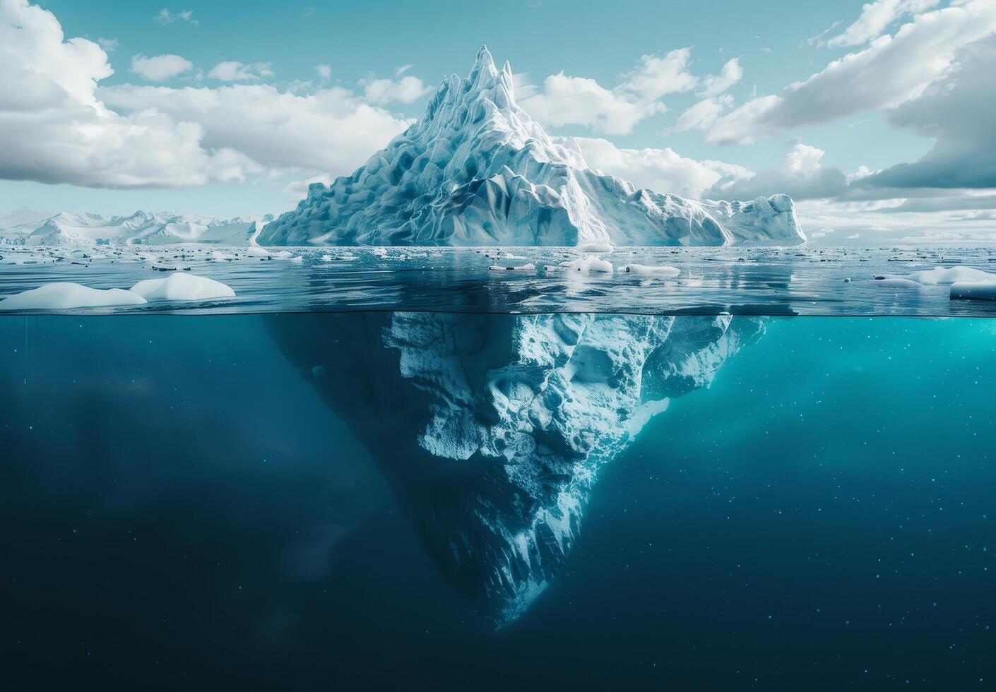 Stunning Reflection of a Majestic Iceberg in Calm Waters photo