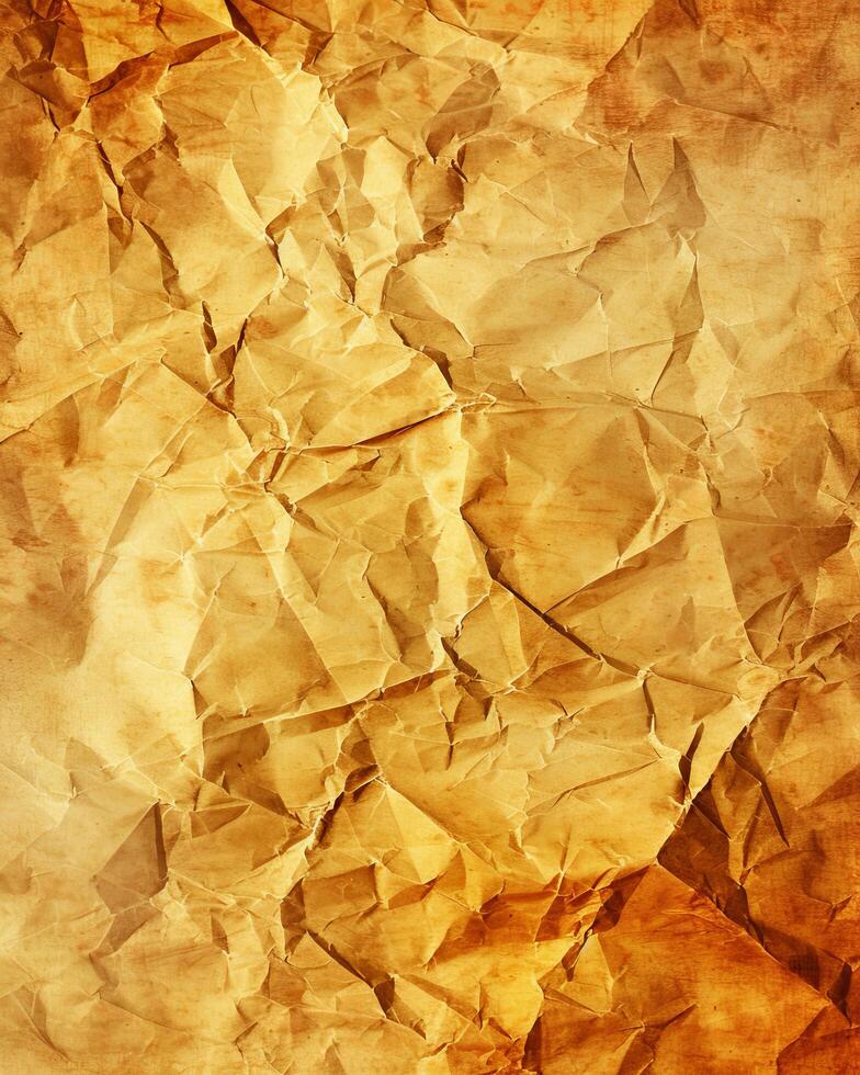Textured old crumpled paper background photo