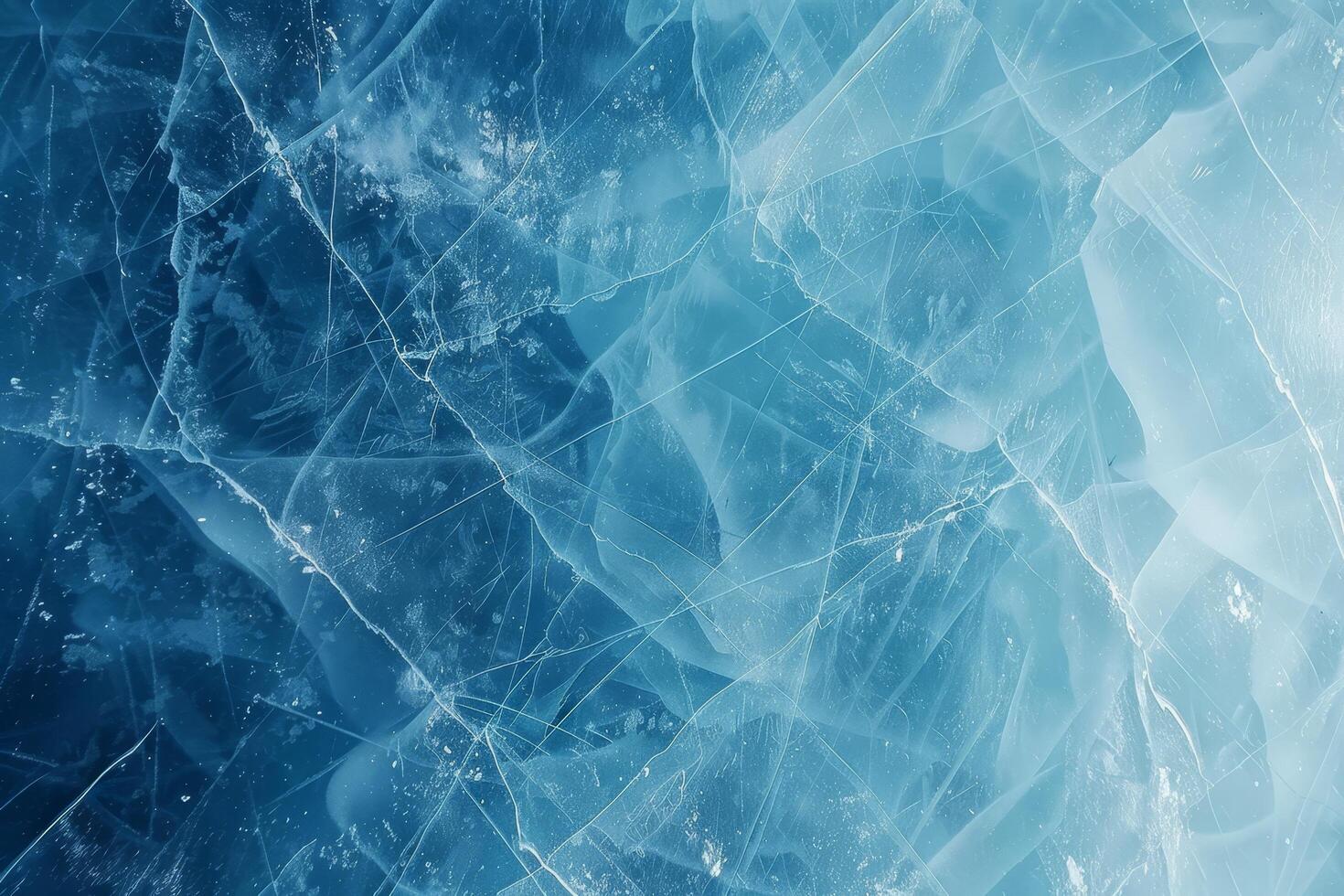 Abstract view of cracked ice texture in blue tones photo