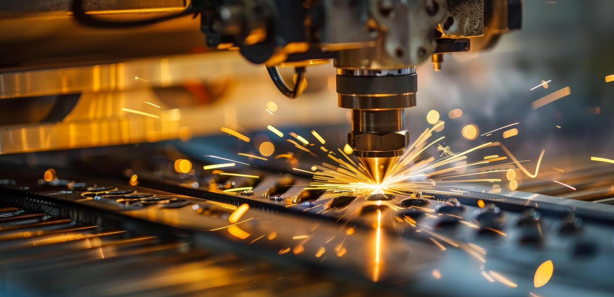 Precision CNC machining with sparks photo