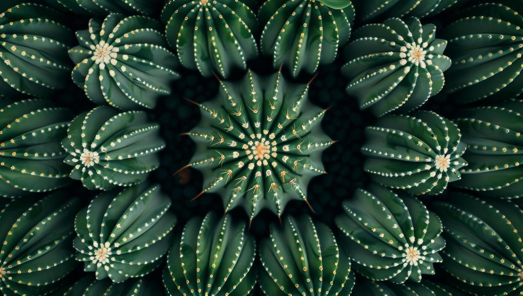 Symmetrical Cactus Pattern in Dark Tones photo
