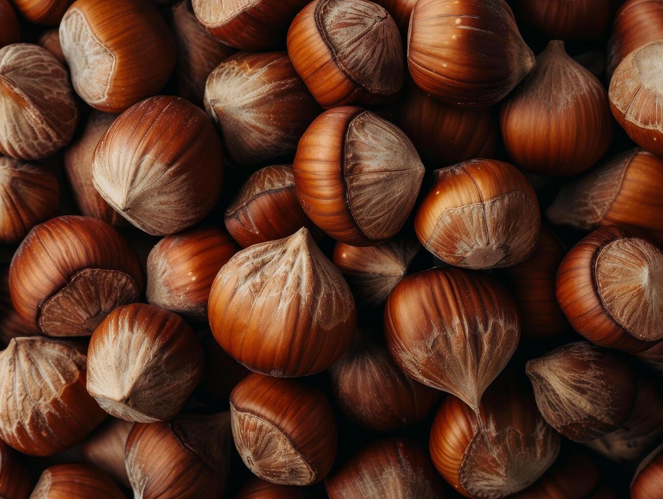 Close up of Fresh Hazelnuts in Abundance photo