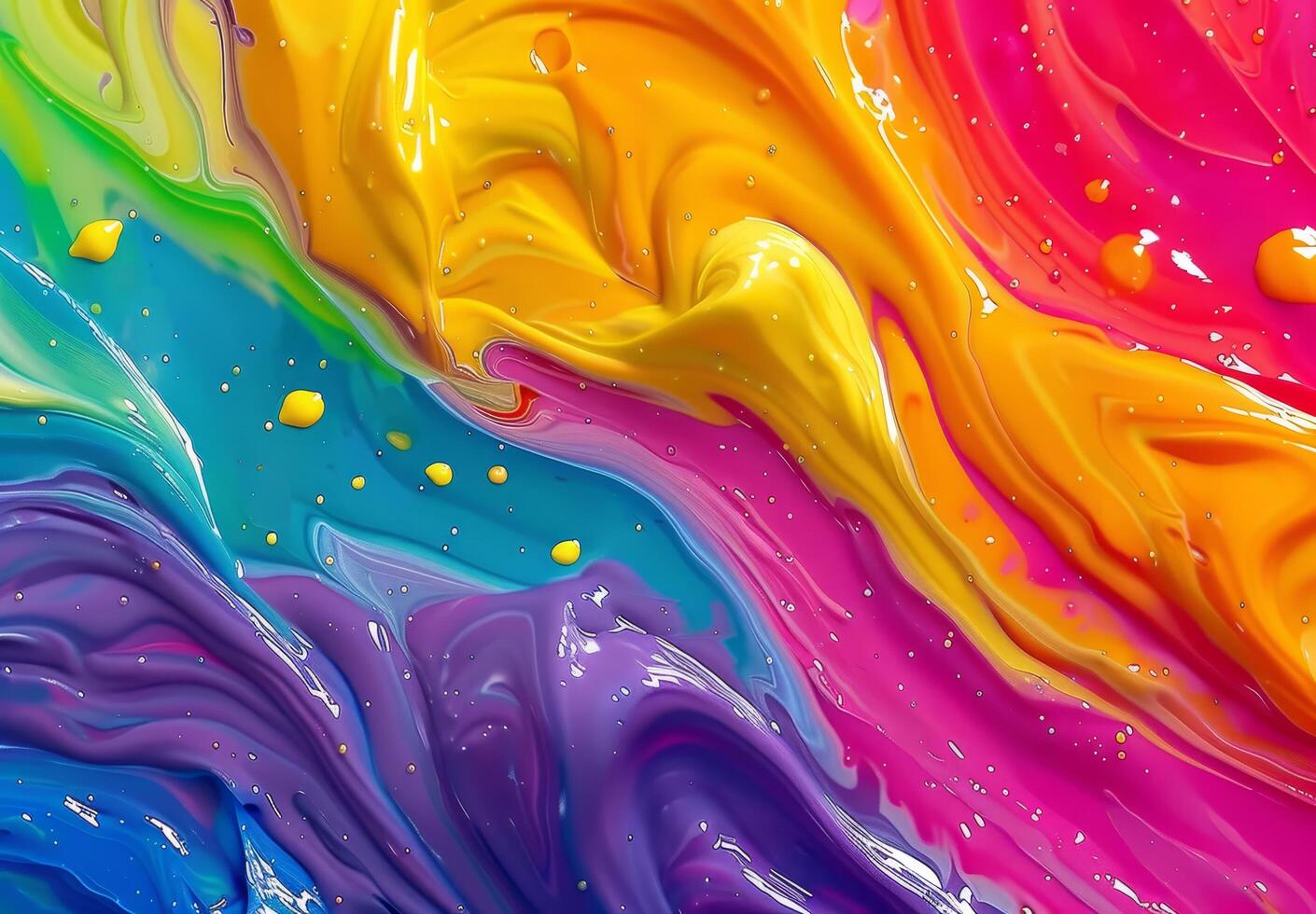 Vibrant Swirls of Colorful Paint photo