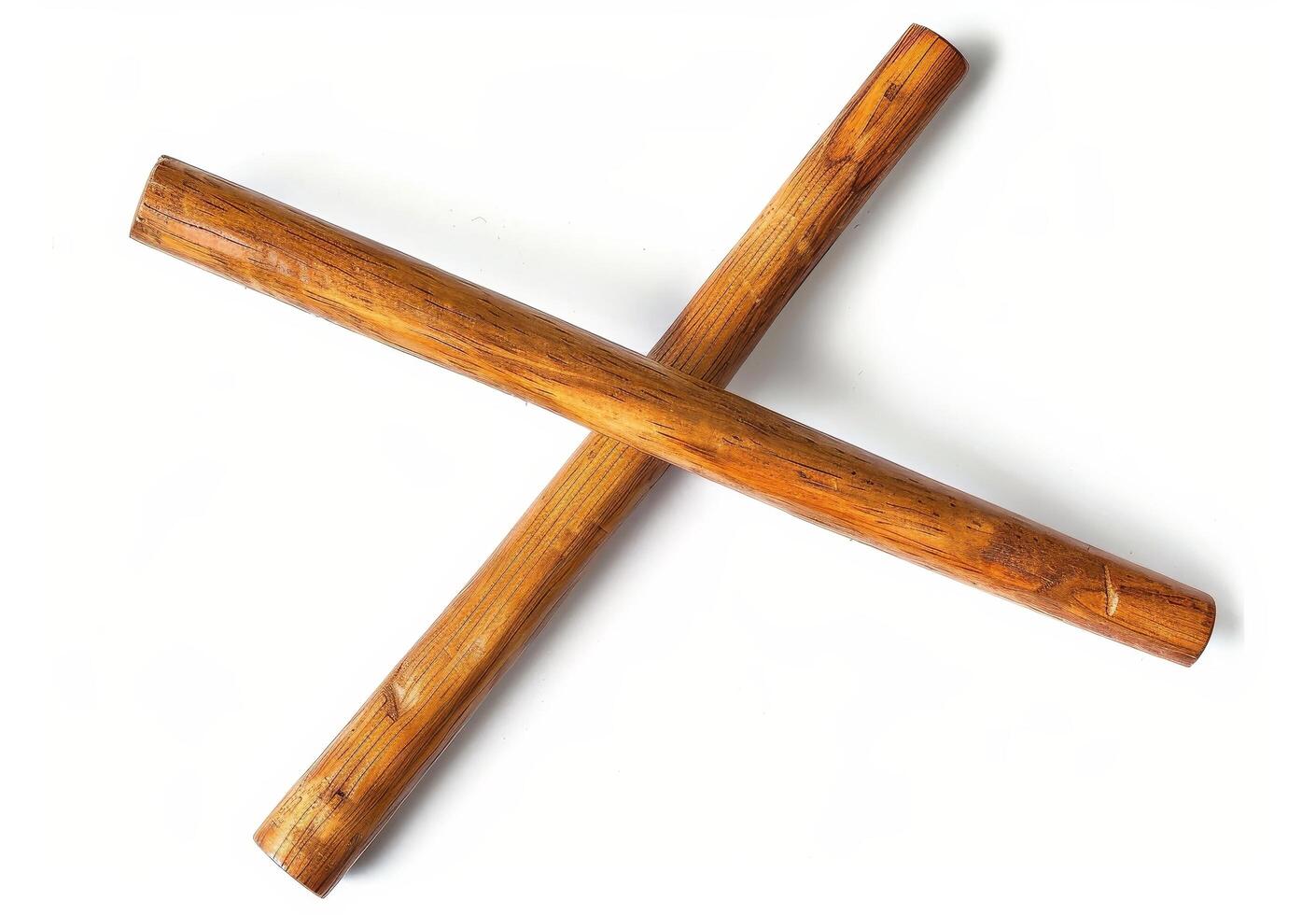 Crossed wooden sticks on a white background photo