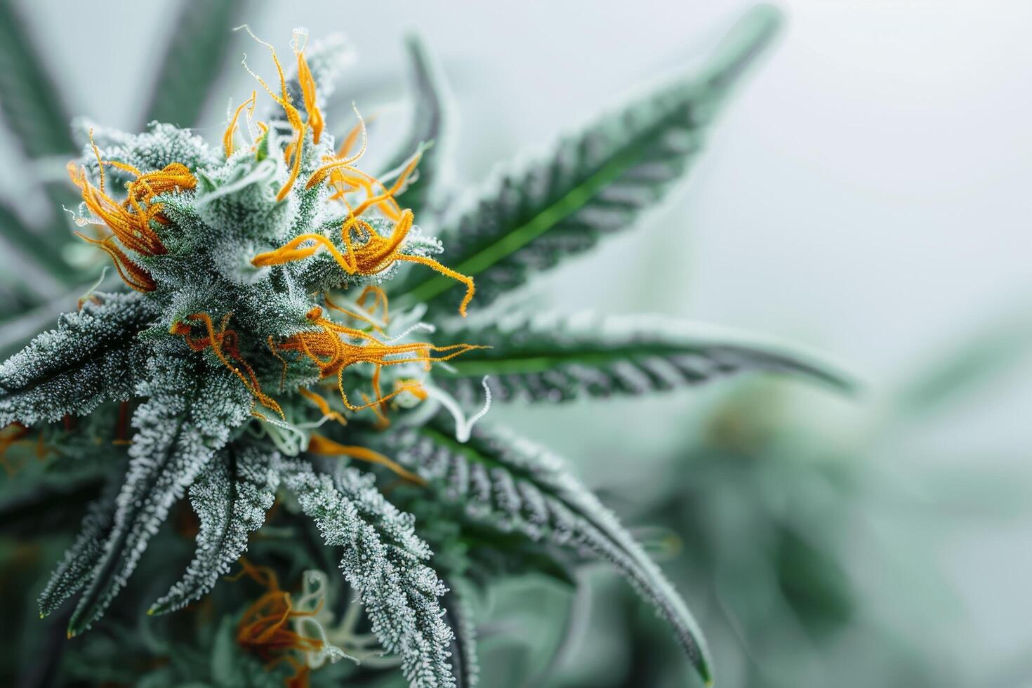 Close up of a Cannabis Plant with Trichomes photo