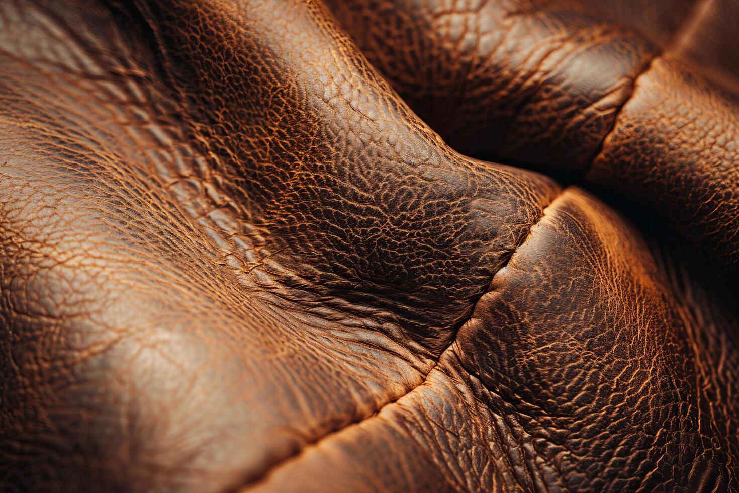 Close up Texture of Aged Brown Leather photo