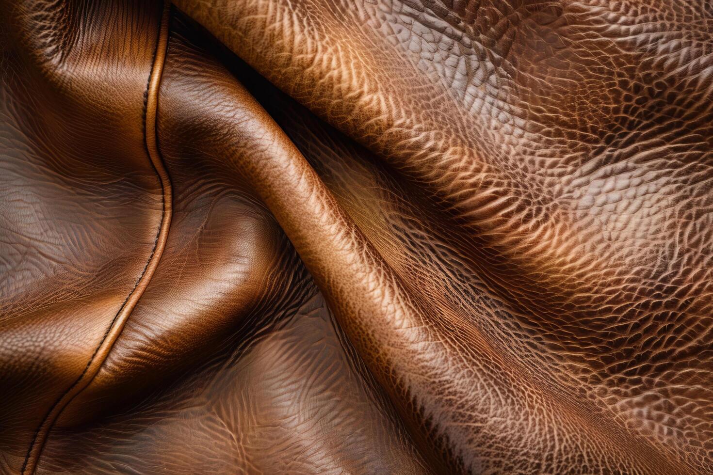 Close up Texture of Brown Leather Material photo