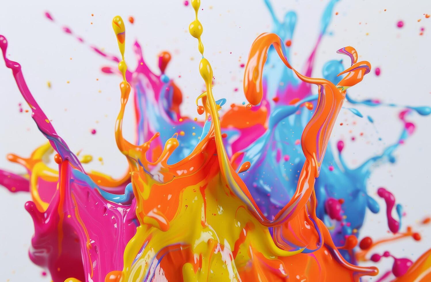 Vibrant Paint Splashes in Mid Air photo