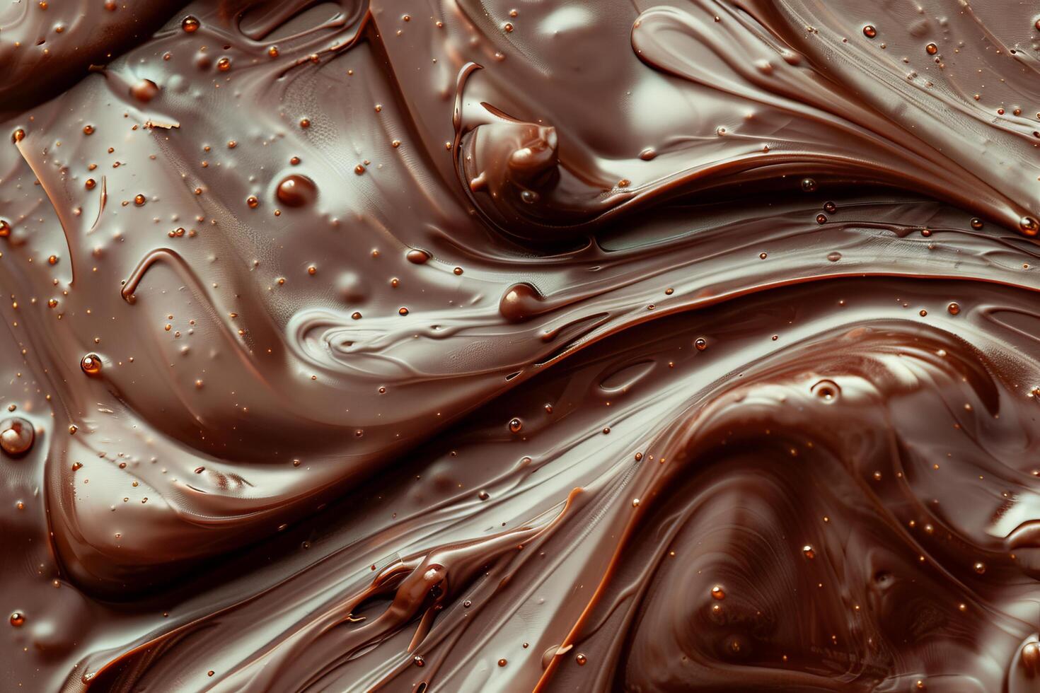 Smooth chocolate swirl with golden droplets photo