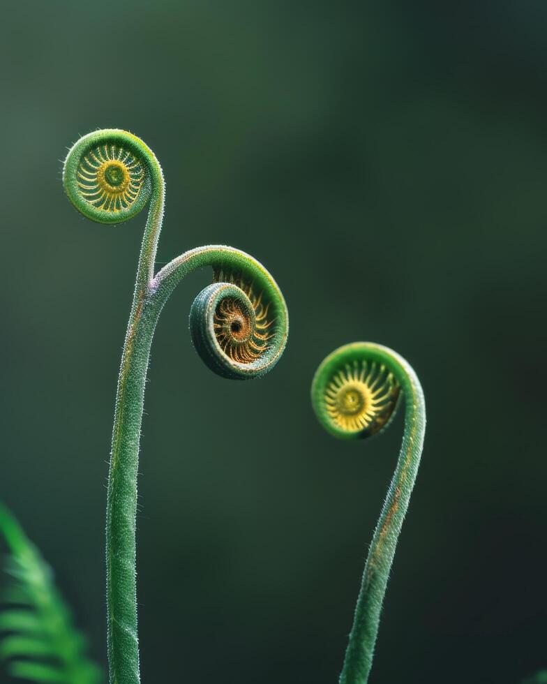 Spiral Fern Fronds Emerging in Spring photo