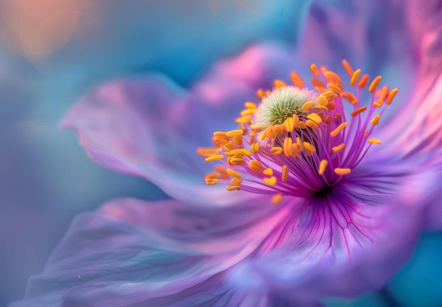 Vibrant Macro Photography of a Purple Flower photo