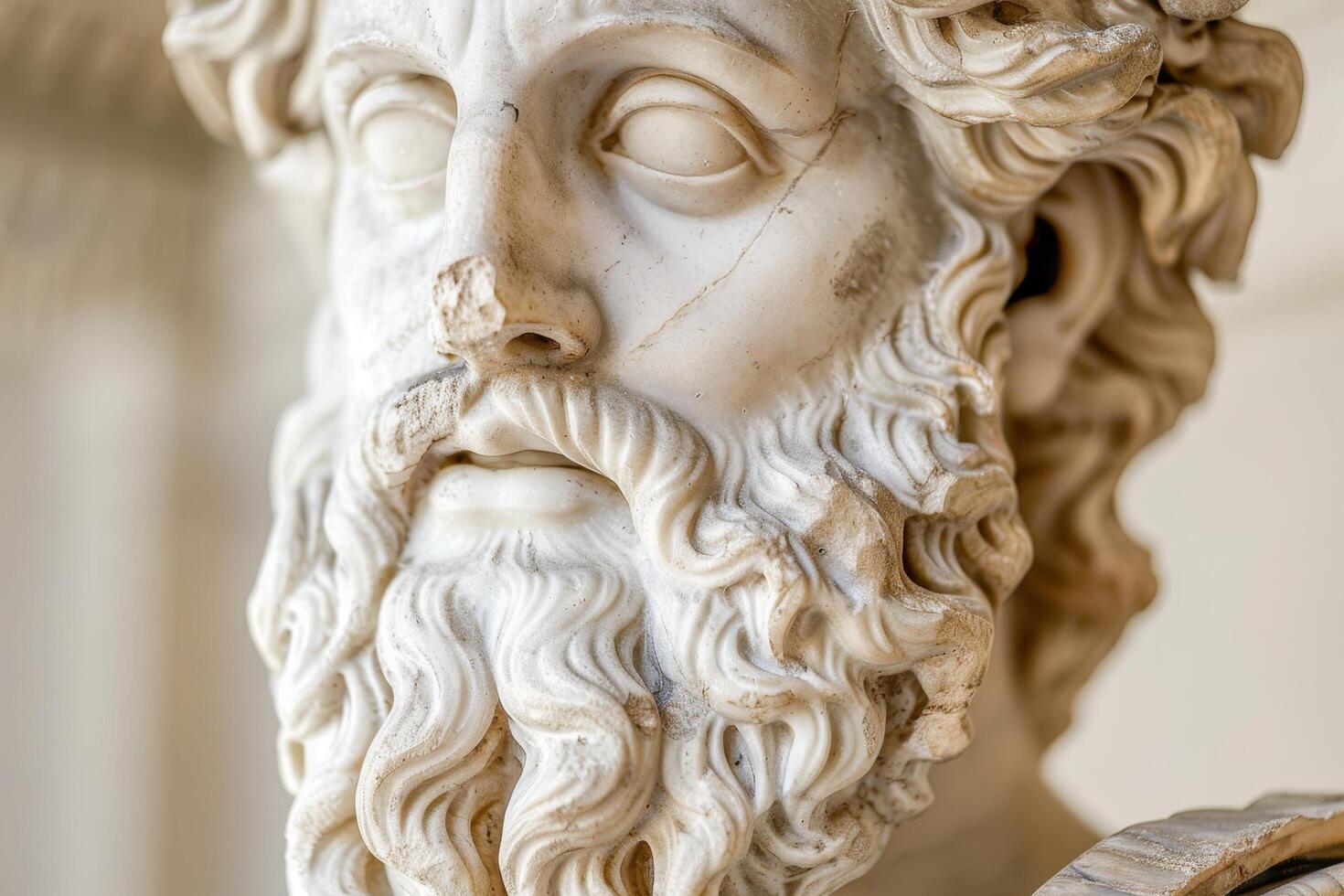 Close up of an Ancient Greek Sculpture photo