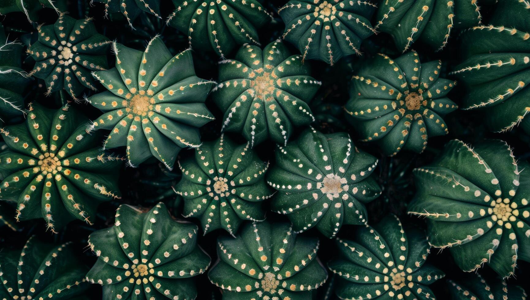 Close up of a cluster of vibrant green cacti photo