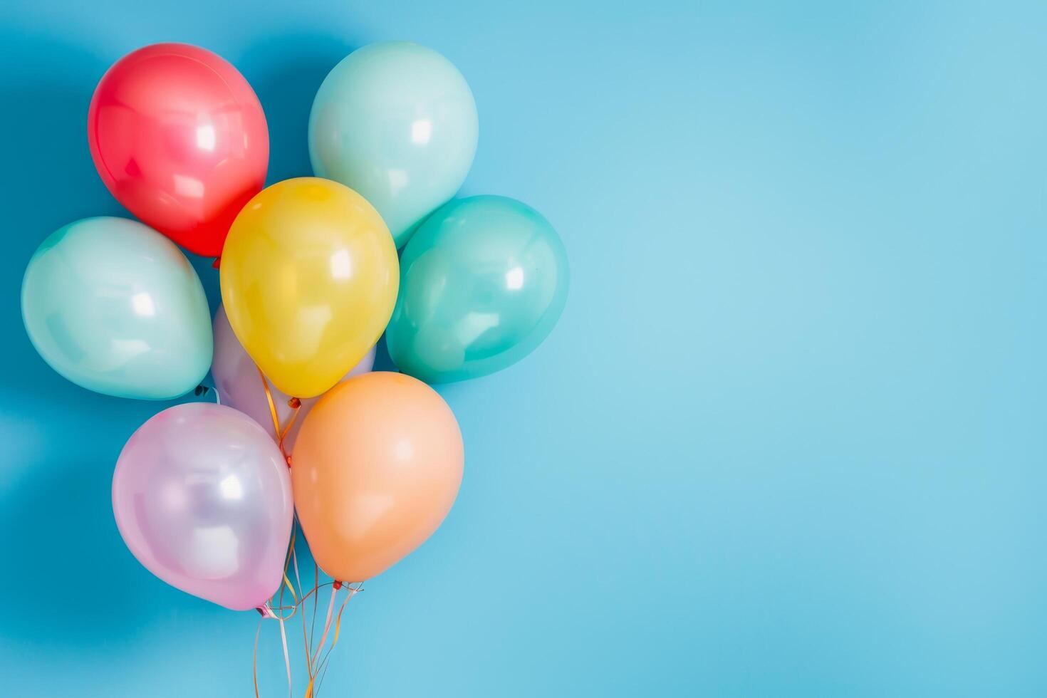 Colorful Balloons on a Blue Background photo