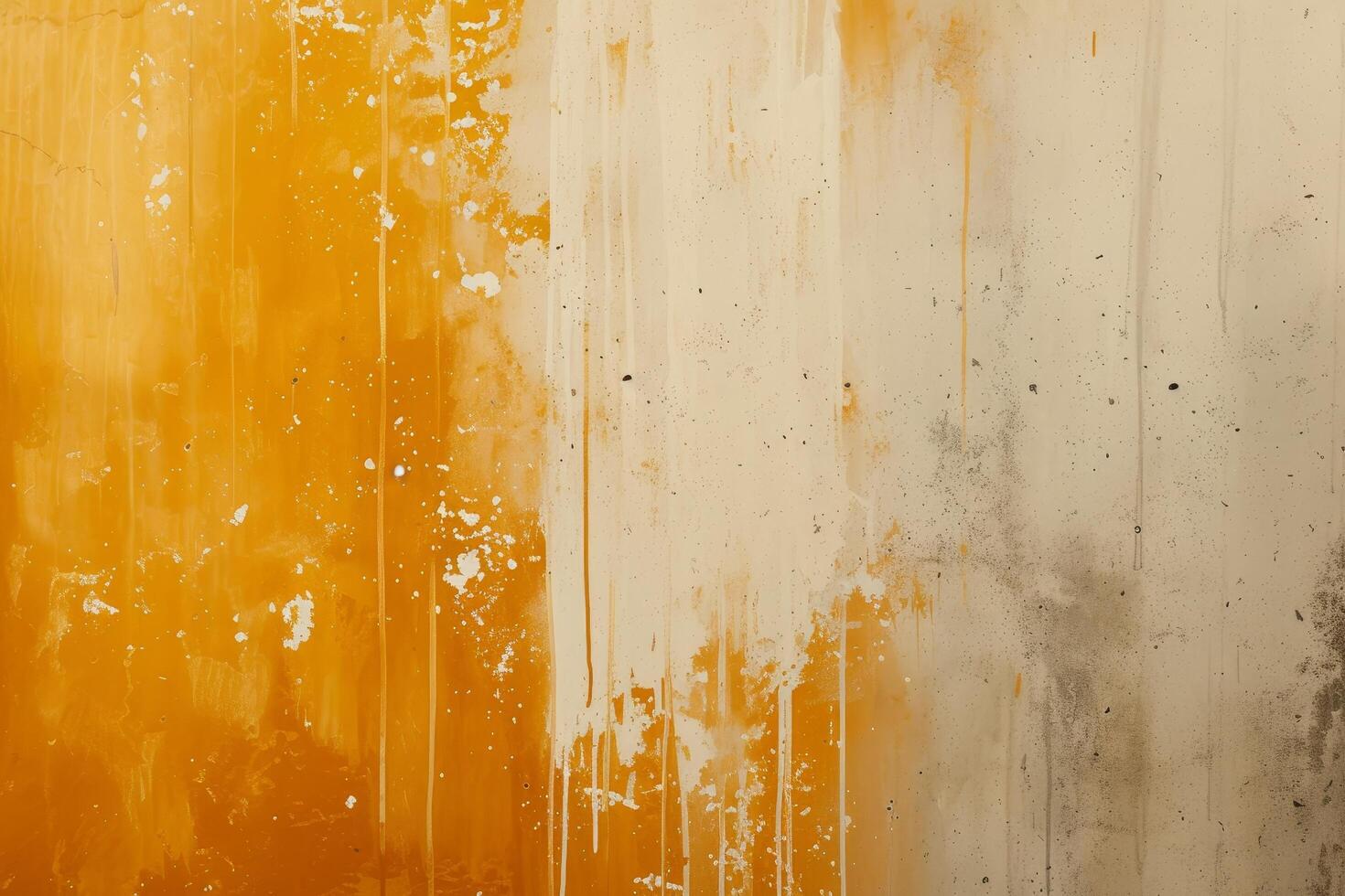 Abstract grunge background with yellow and white paint splatters photo