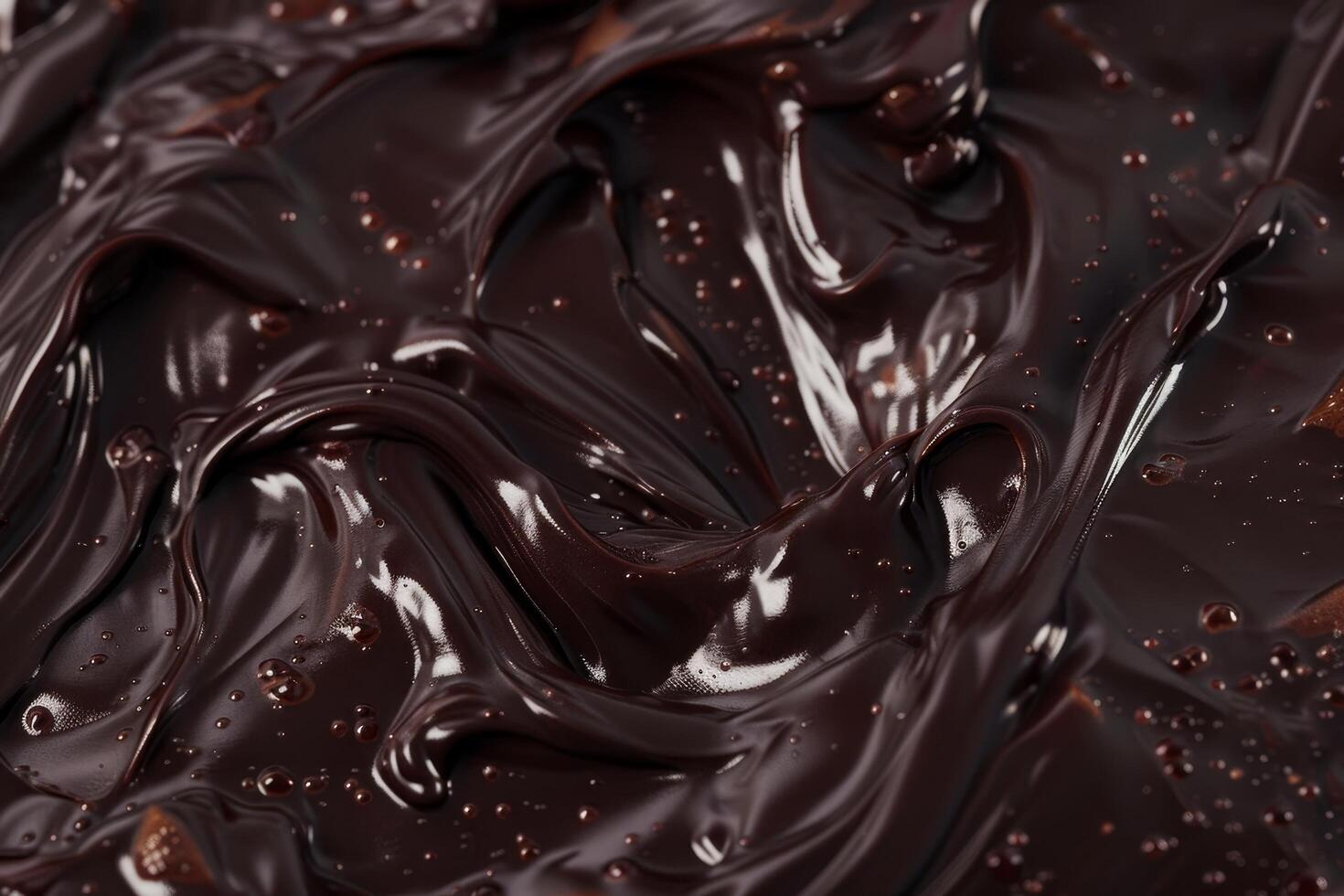 Glossy Swirls of Melted Dark Chocolate photo