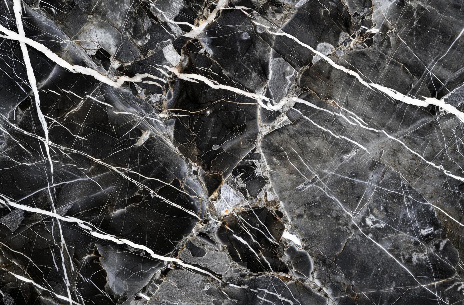 Detailed Texture of Black Marble with White Veins photo