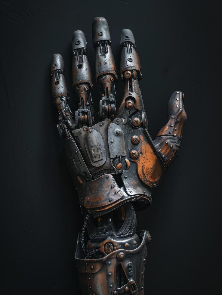 Detailed robotic hand showing advanced technology photo