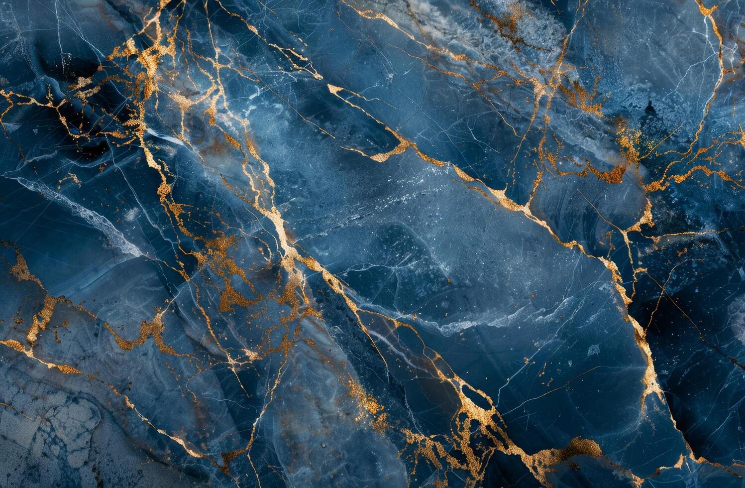 Elegant blue and gold marble texture photo