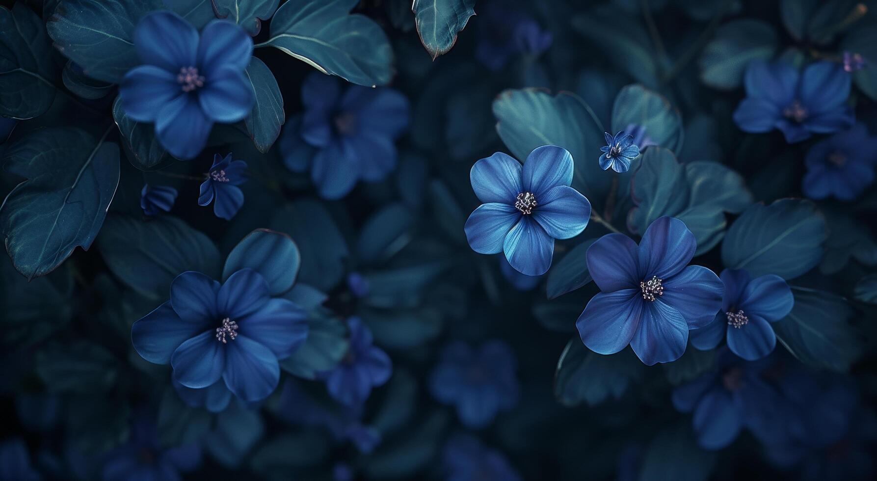 Elegant blue flowers in a serene garden setting photo
