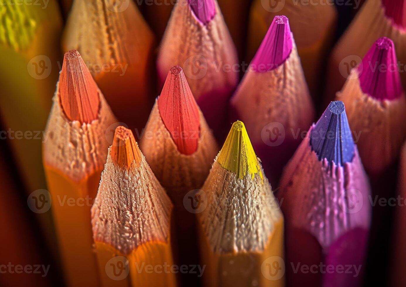 Close up of Colorful Pencils photo