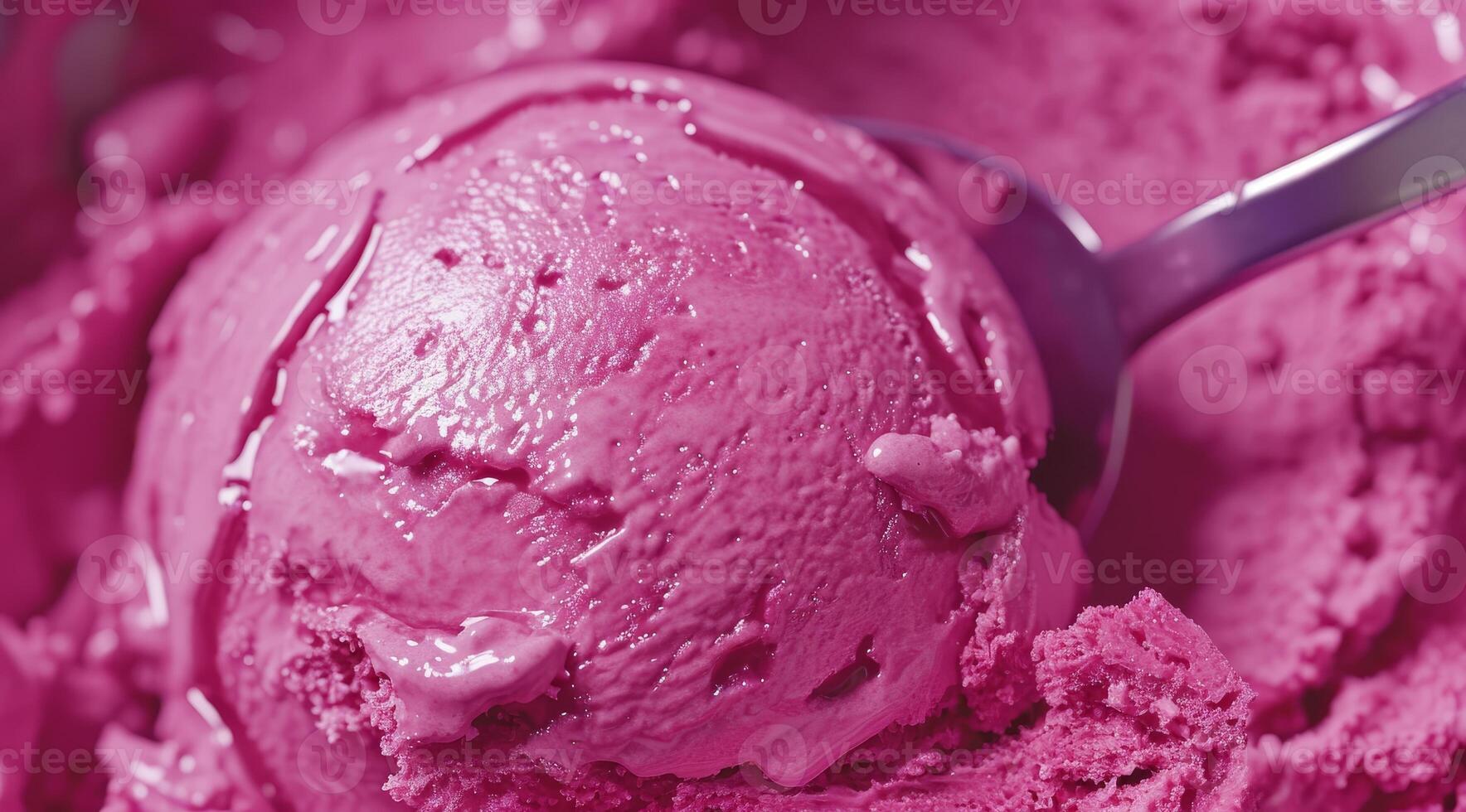 Close up of a scoop of raspberry ice cream photo