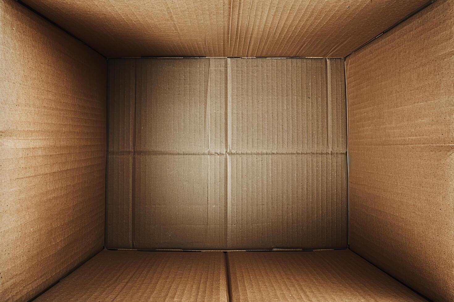 Inside view of an empty cardboard box photo