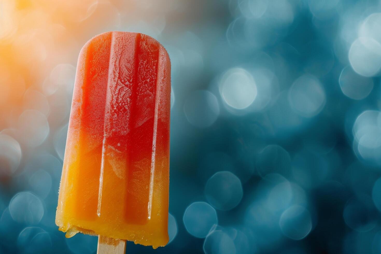 Colorful popsicle on a blurred background photo