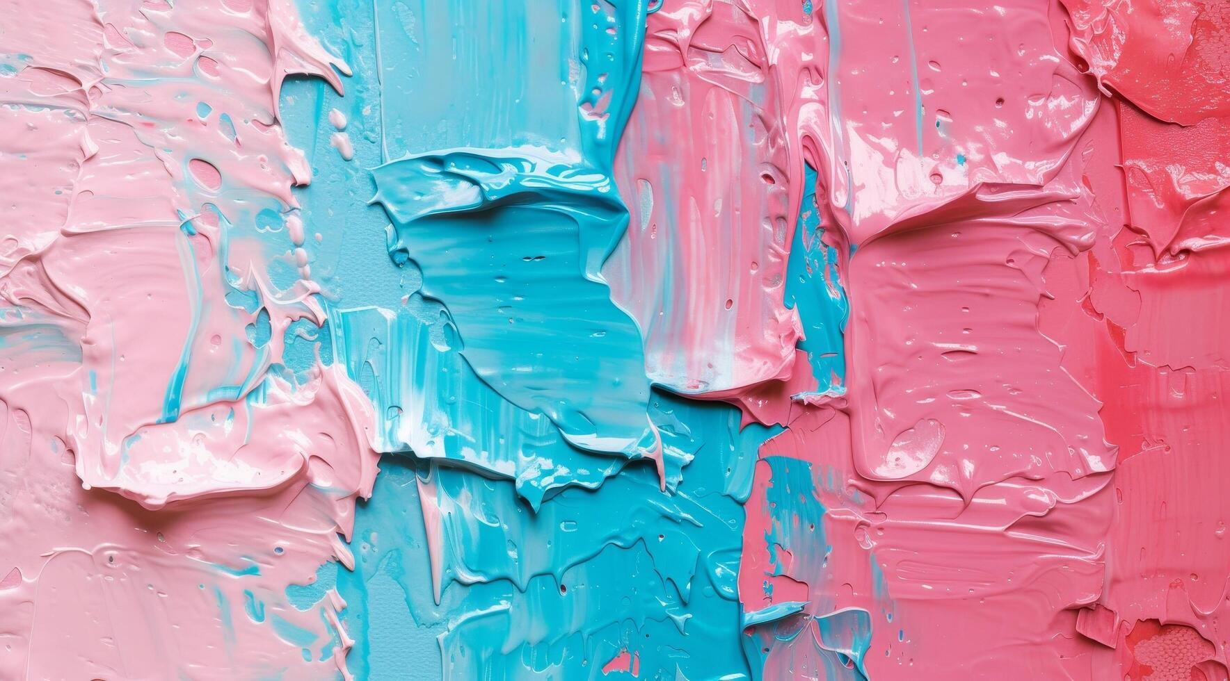 Colorful abstract acrylic paint strokes on canvas photo