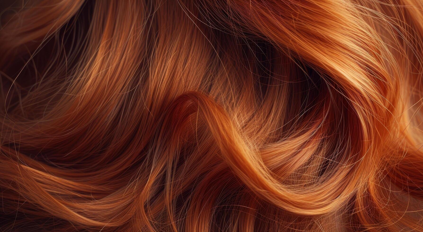 Close up of Beautiful Wavy Red Hair photo