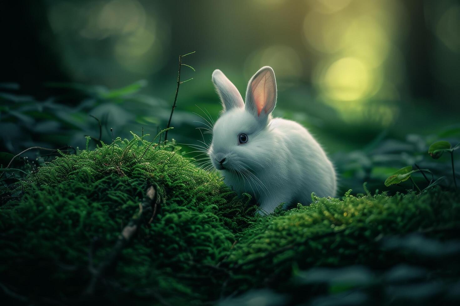 Serene Rabbit in a Mystical Forest photo