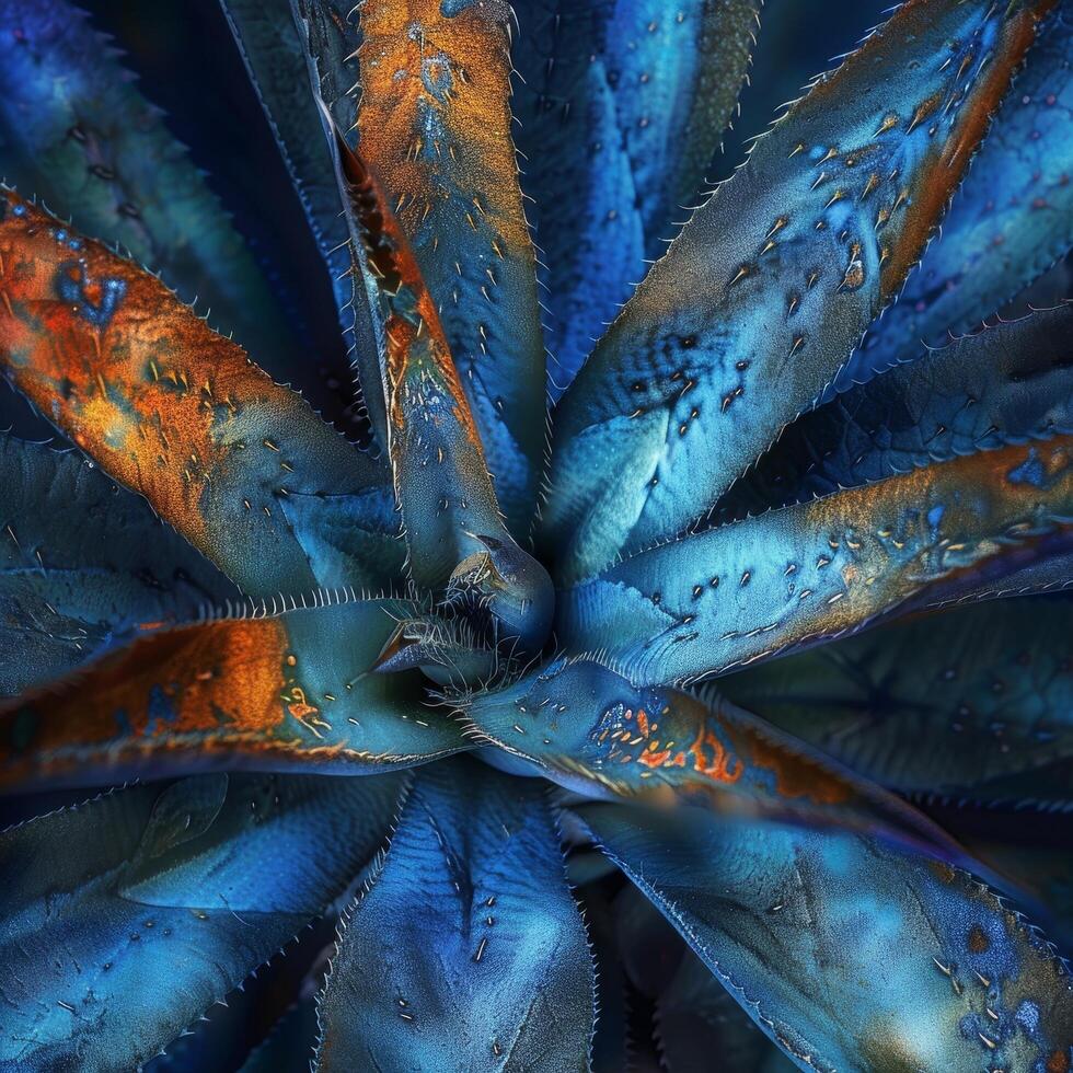 Vibrant Blue Agave Plant Close up photo