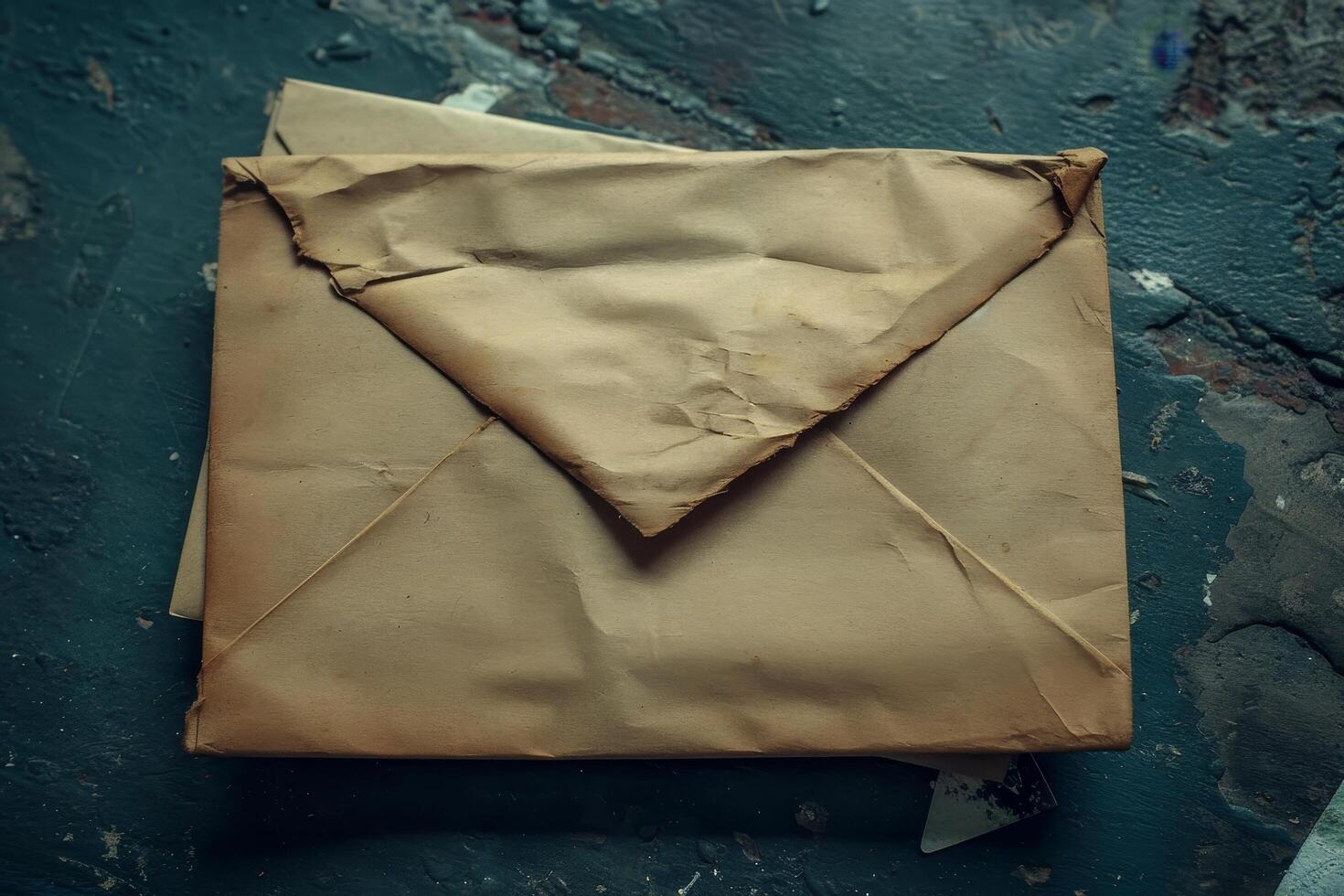 Vintage Envelope on a Rustic Background photo