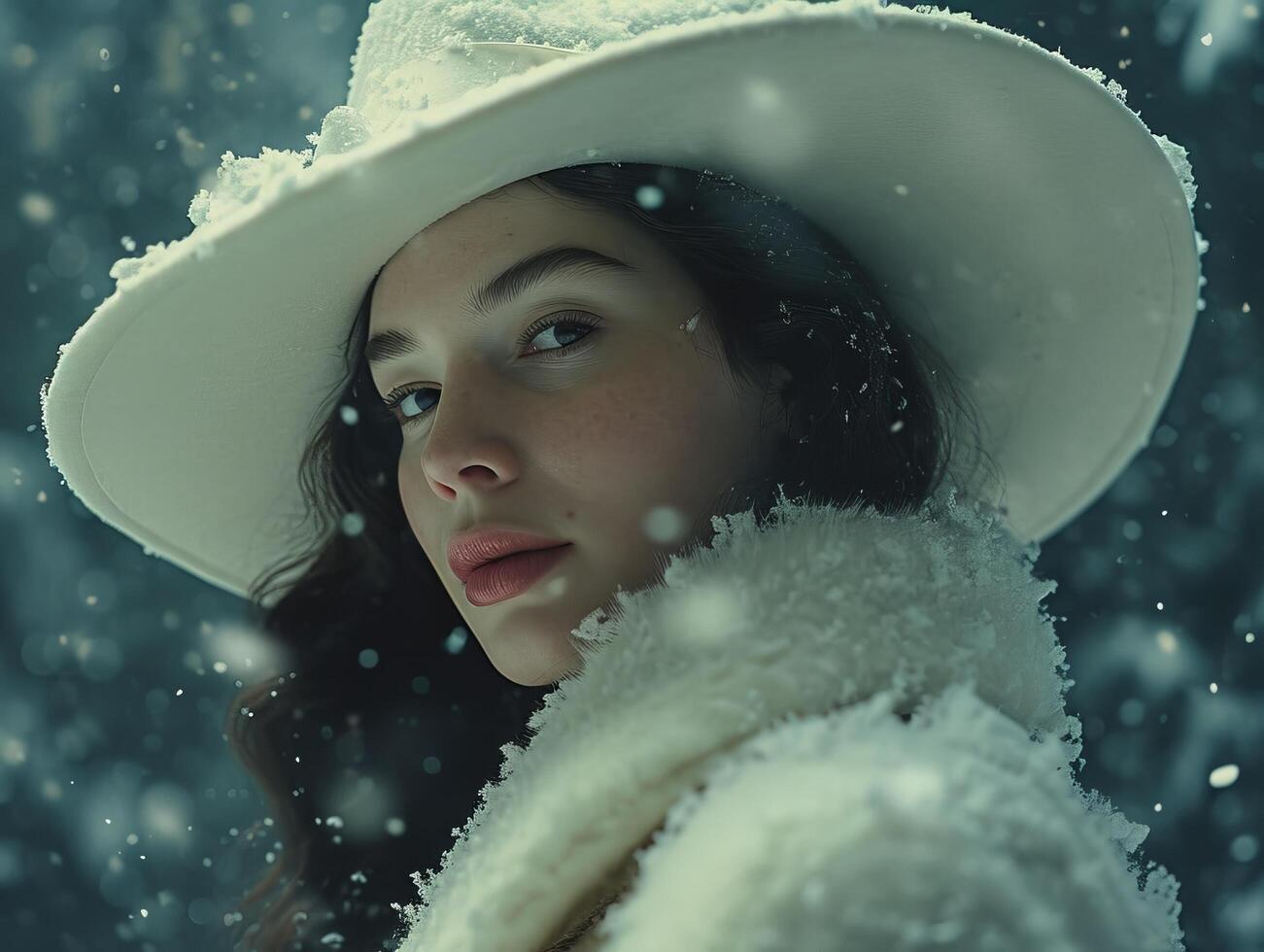 Elegant Woman in Winter Wonderland photo
