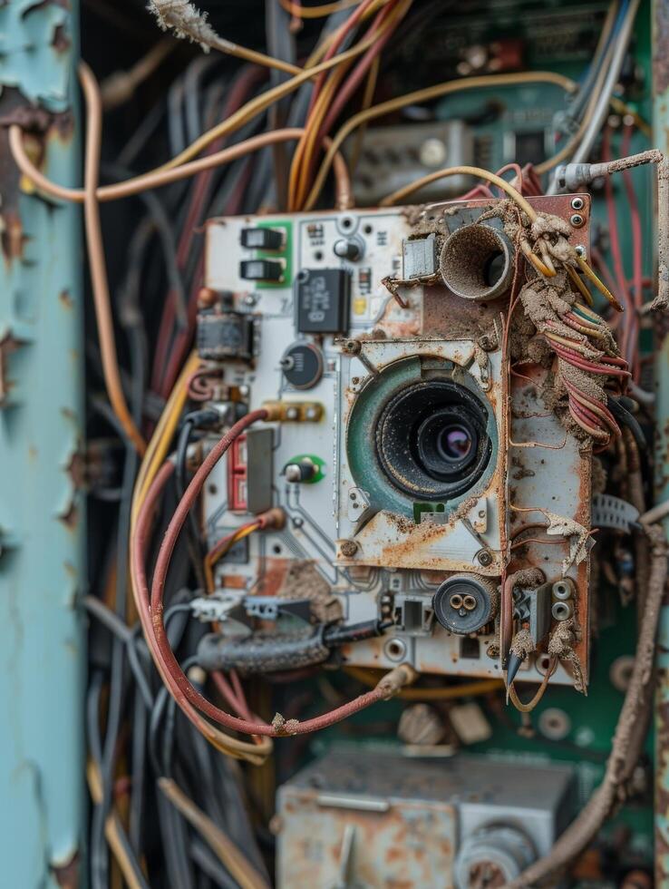Old and Corroded Industrial Machinery Close up photo