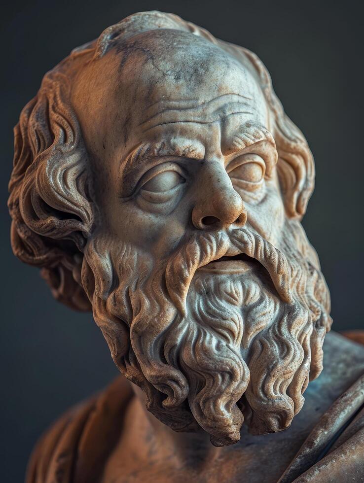 Ancient Philosopher Statue Portrait photo