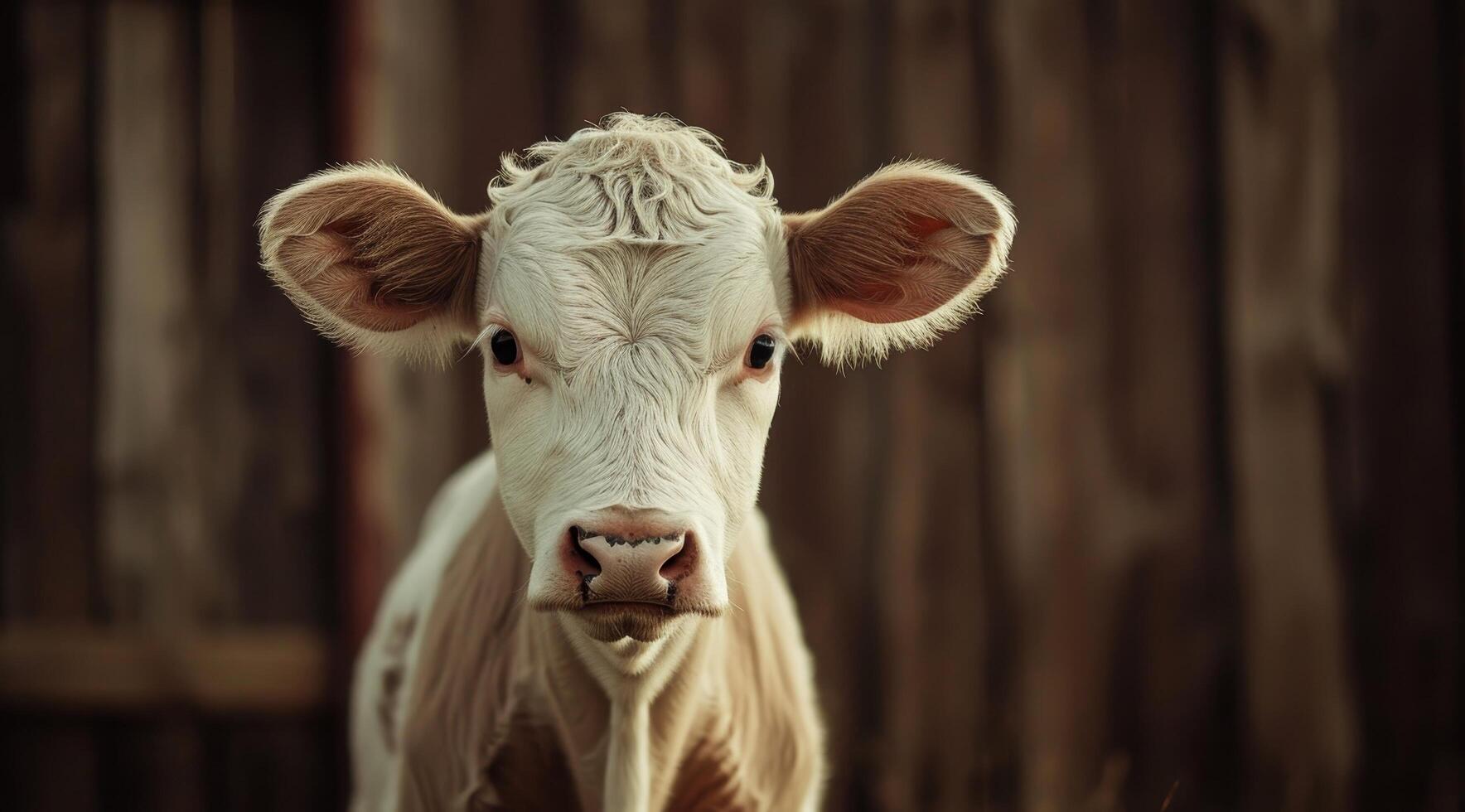 Curious Calf Staring Directly at the Camera photo