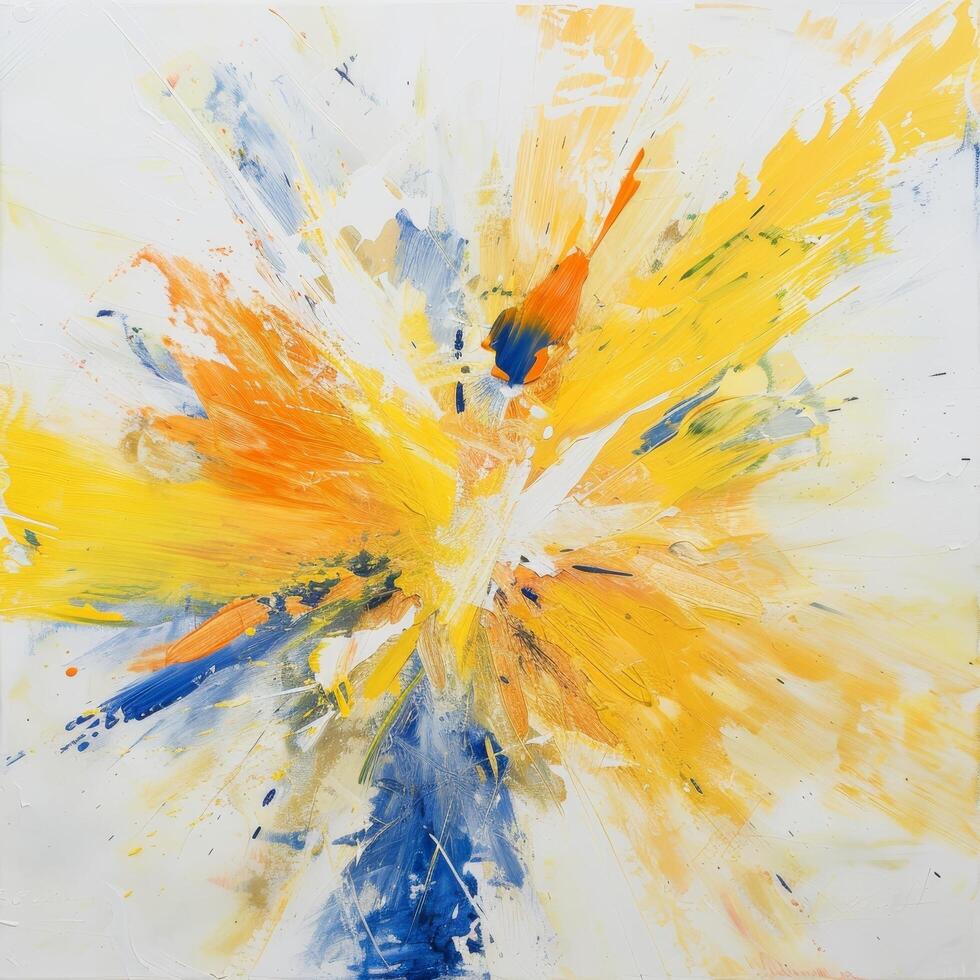 Vibrant abstract explosion of colors on canvas photo